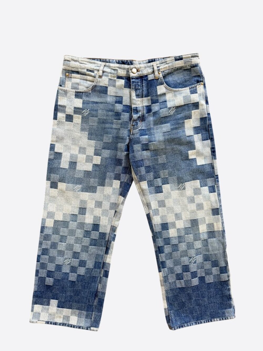 Louis Vuitton Blue Damoflage Jeans